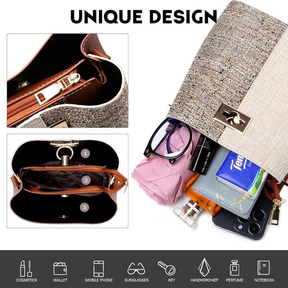 Small Crossbody Purses for Women, Shoulder Bag for Women, PU Leather Crossbody B - Picture 4 of 7